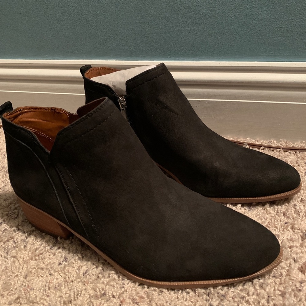 Franco Sarto Suede Black Booties